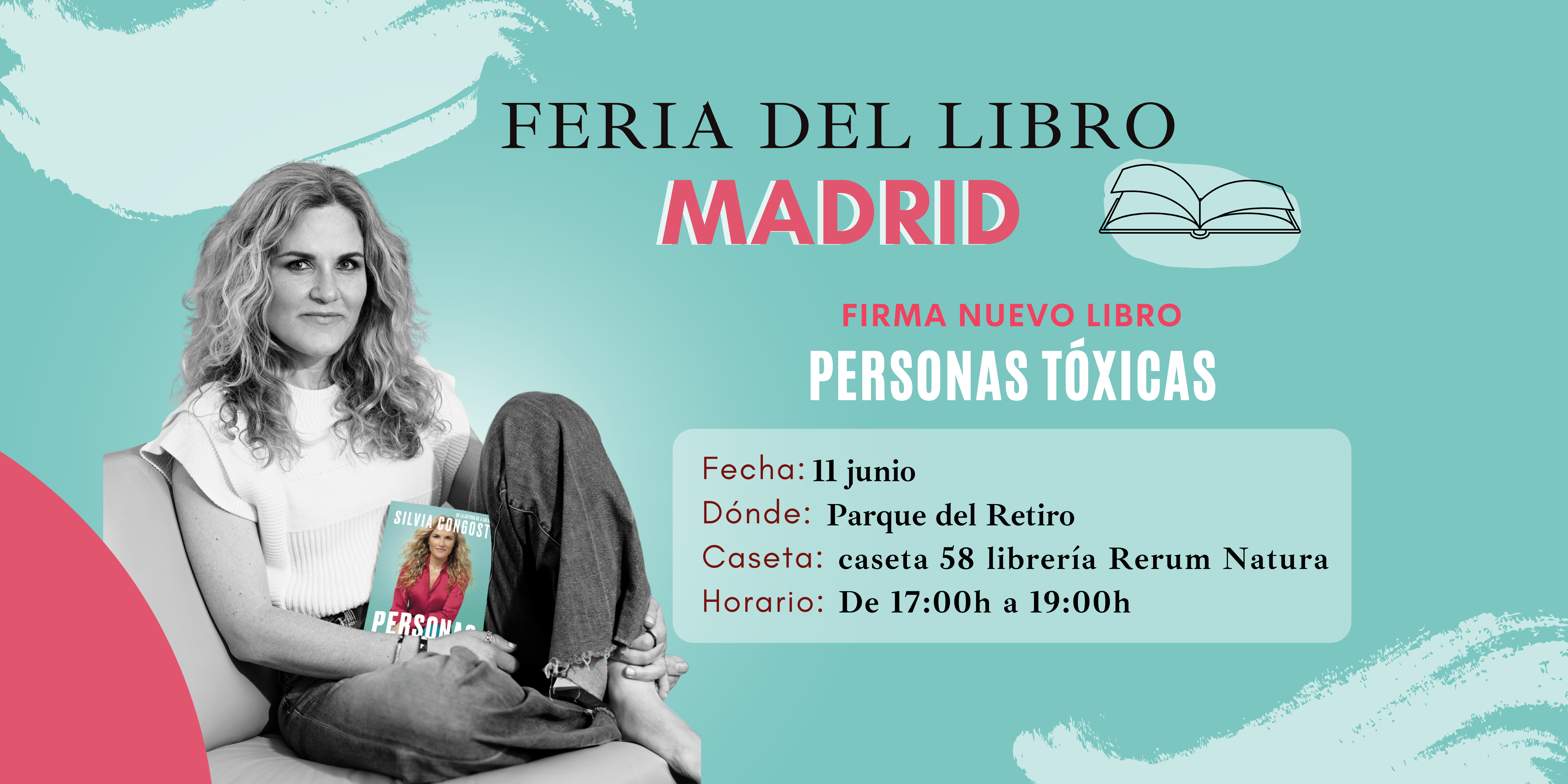 Cartel Feria del Libro Madrid Firmas Silvia Congost